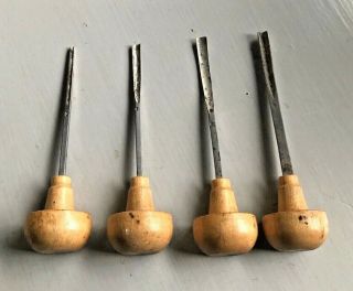 Set Of Four Vintage Engraving Tools