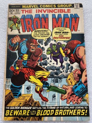 Iron Man 55 (1973) 1st Appearance Of Thanos Drax The Destroyer Starfox Mentor