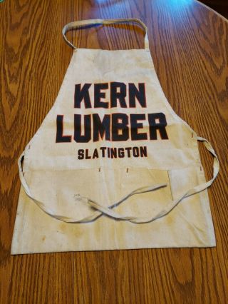 Vintage Cloth Oversized Nail Apron,  Kern Lumber Slatington (red Thred) 2 Pockets