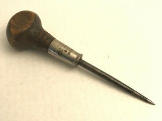 Vintage Stanley Hurwood No.  7a Wood Handle Awl Hole Starter Hand Tool