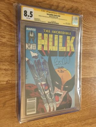 Incredible Hulk 340 Comic Book CGC 8.  5 Signed 3 Todd McFarlane Defalco Wiacek SS 2