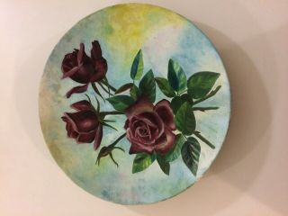 Hand Painted Plate With Flowers
