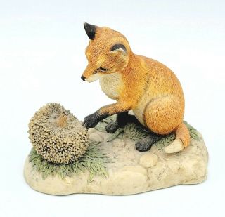 Border Fine Arts Fox Cub And Hedgehog Hand Made Scotland Figure By Ray Ayres Bfa