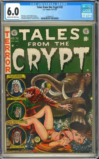 Tales From The Crypt 32 Owner Pre - Code Horror Ec Comic 1952 Cgc 6.  0
