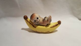Vintage Baby Monkey On Banana Salt And Pepper Shakers