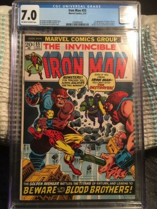 Iron Man 55 Cgc 7.  0 Marvel Comics 1973 Drax The Destroyer Thanos 1st Appearance