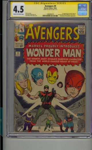 Avengers 9 Cgc 4.  5 Ss Signed Stan Lee 1st Wonderman