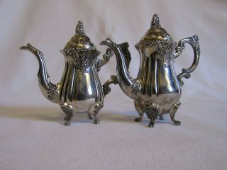 Vintage Godinger Silver Plated Teapot/coffee Pot Shaped Salt And Pepper Shakers