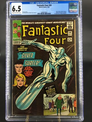 Fantastic Four 50 Cgc 6.  5 Marvel 1966 Johnny Storm Goes To College