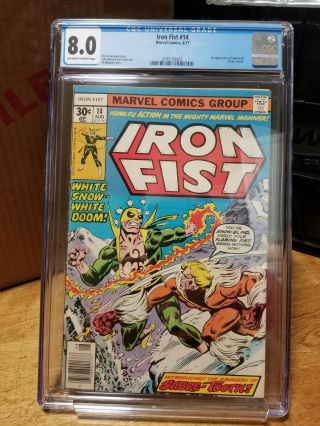 Iron Fist 14 (aug 1977,  Marvel) Cgc 8.  0 1st Sabertooth