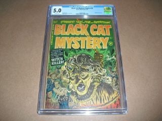 Black Cat Mystery Comics 39 Cgc 5.  0 W/ Ow Pages 1952 Pre Code Horror Not Cbcs