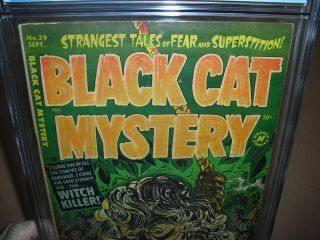 Black Cat Mystery Comics 39 CGC 5.  0 w/ OW pages 1952 Pre Code Horror not CBCS 3