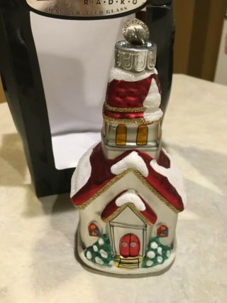 Christopher Radko Church Ornament Red Roof - Stain Glass Windows 2011