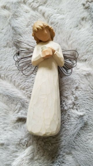Willow Tree Angel Of Healing Hand Painted Sculpture Figure With Bird