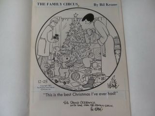 Bil Keane Daily Cartoon Signed 1981 Art 1986 Calendar The Family Circus