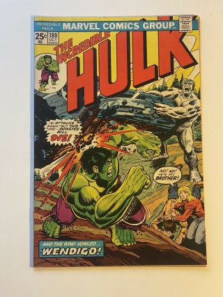 Incredible Hulk 180 Marvel 1974,  1st App Of Wolverine,  Bronze Key