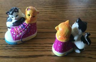 Lisa Frank Figurines - 2 Kittens In Sneaker - Set Of 2