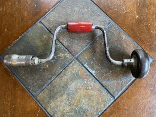 Antique Millers Falls Brace Bit Hand Drill Auger Early Woodworking Tool Pat 1890