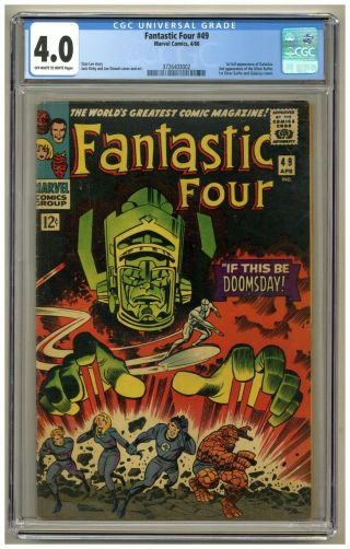 Fantastic Four 49 (cgc 4.  0) Ow/w Pages; 1st Full App.  Galactus; Kirby (j 3963)