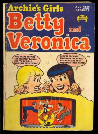Archie’s Girls Betty And Veronica 1 First Issue Golden Age Teen Comic 1950 Gd,