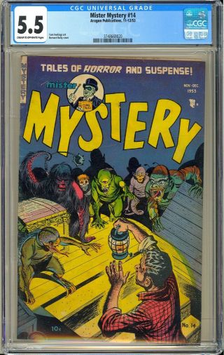 Mister Mystery 14 Owner Pre - Code Horror Aragon Comic 1953 Cgc 5.  5