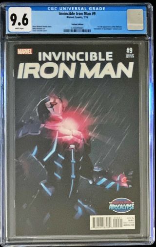 Invincible Iron Man 9 - Variant - Cgc - 9.  6 - First Riri Williams (ironheart)