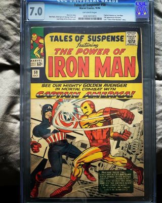 Tales Of Suspense 58 Cgc 7.  0 Ow Pages.  1st Captain America In Tos.  Key