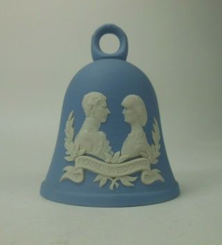 Wedgwood Jasperware Royal Wedding Bell Prince Charles And Diana Blue
