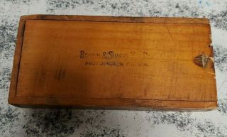 Old Vintage Brown & Sharpe Mfg Co Empty Box Machinist Tool For Micrometer