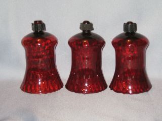 Home Interiors Homco (3) Ruby Red Glass Votive Cups Sconce Candle Holders