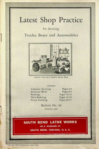 Vintage 1931 South Bend Lathe Bulletin 30 Latest Shop Practice D17a0190