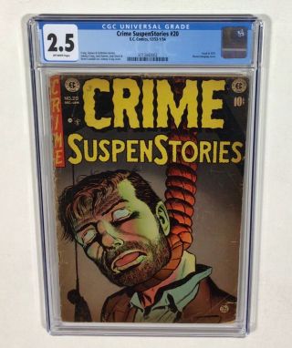 Crime Suspenstories 20 Cgc 2.  5 Key (soti Classic Hanging Cover) 1953 Ec Comics