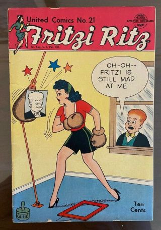 United Comics 21 Fritzi Ritz - 1st Peanuts 1952
