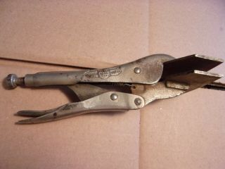 Vintage Vise Grip Pliers 8R Sheet Metal Tool Bending Petersen Mfg 2