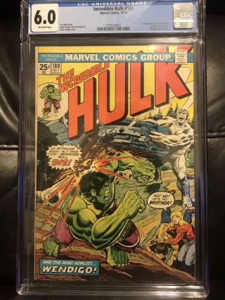Incredible Hulk 180 - 1st App Of Wolverine In Last Page Cameo - Cgc 6.  0