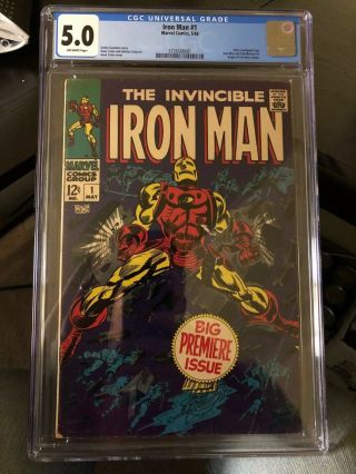 Invincible Iron Man 1 Cgc 5.  0 1968 Key Issue