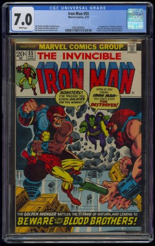 Iron Man (1968) 55 Jim Starlin Cgc 7.  0 Blue Label White Pgs 1st Thanos 1st Drax