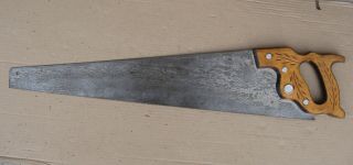 Disston D - 23 Hand Saw - 26 " Straight Blade - Reasonably Sharp - A 10 Point.