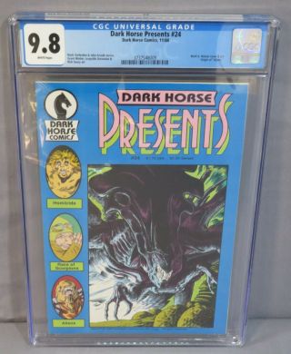 Dark Horse Presents 24 (origin Of Aliens) Cgc 9.  8 Nm/mt White Pages Comics 1988