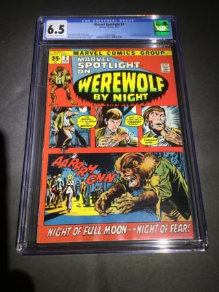 Marvel Spotlight 2,  First Werewolf By Night Cgc 6.  5 Off White To White