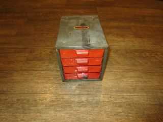 Vintage Dunlap Small Metal 4 Drawer Parts Cabinet Box Storage Organizer Utility