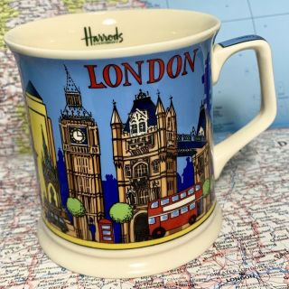 Harrods Knightsbridge London By Wren Fine Bone China Coffee Mug Cup England Bus