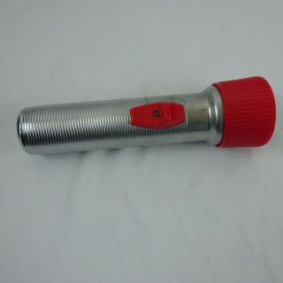 Vintage Rayovac 7.  5 " Chrome And Red Flashlight Made In Usa