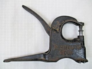 Vintage Plymouth Rock Cast Iron Rivet Punch Leather Tool Press 6