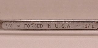 Vintage Craftsman Usa Vanadium Ci Double Offset Box End Wrench 7/8 X 13/16