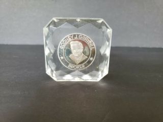 Lucite Paperweight For Real Estate Broker Ad - 1 Troy Ounce Silver Inside