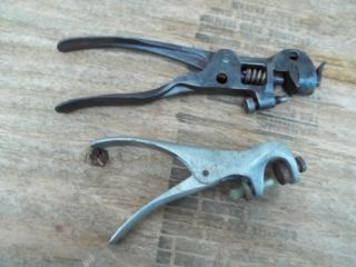 2 Old Logger Tool Saw Set Pliers Cast Iron & Aluminum Morrills One Man Cross Cut