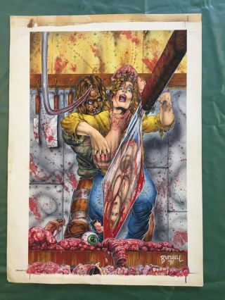 Leatherface - Texas Chainsaw Comic Art By Guy Burwell 1991