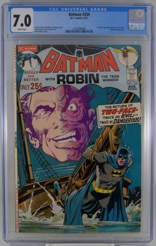 Batman 234 Cgc 7.  0 1st Silver Age Two Face Neal Adams White Pages