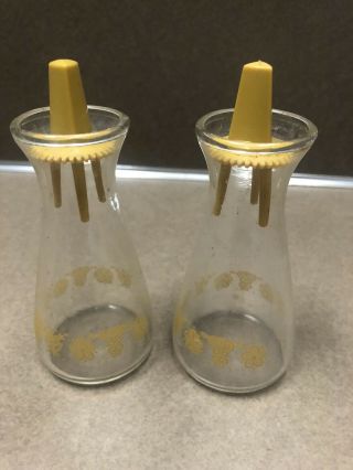 Vintage 70’s Pyrex Butterfly Gold Salt And Pepper Shakers